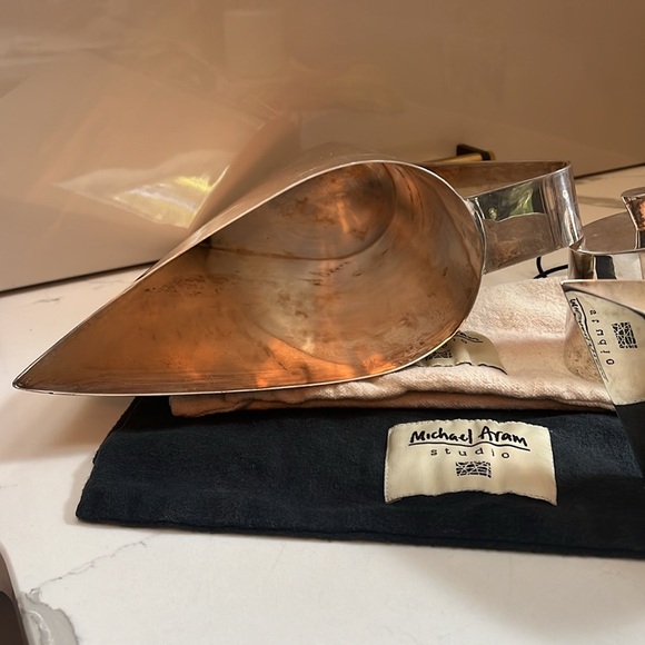 Michael Aram Art Deco Limited 4 Pcs Silver Plated Pitcher Creamer Sugar Bowl - Picture 5 of 16